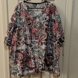 2 Plus Size Tafford Scrub Tops w/ Matching Pants